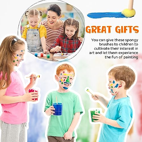Sabary 100 Pcs Round Sponges Foam Brush Set Paint Sponge Brushes with Wooden Handle Sponge Painting Stippler Set DIY Painting Tools Stippling Kits for Arts and Crafts Acrylic(0.8 Inch) - size: 0.8 Inch