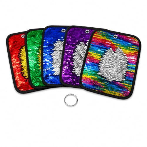 Sparkle & Focus Sensory Room Must Haves – Reversible Sequin Sensory Mats for Kids, Autism Sensory Products, Calm Down Corner & Travel Activity Kit, Sensory Wall Board Set with Letter & Number Stencils