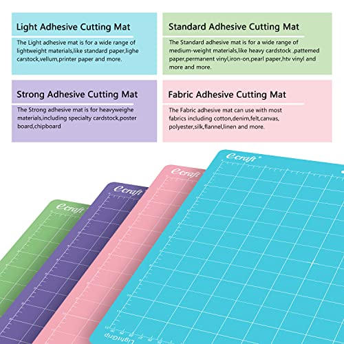 12x12 Cutting Mat 6-Pack (Standard, Light, Strong, Fabric Adhesive) Compatible with Cricut Maker 3/4/Maker, Explore 3/4/Air 2/One, Multi Adhesive Sticky Craft Mats Accessories - color: variety for cricut (5 pack)