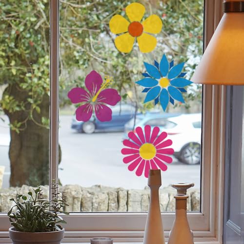 FINGERINSPIRE 9PCS Flowers Stencils for Painting 7.9x7.9inch Large Flowers Petals Drawing Templates Plastic PET Rose Daisy Flower Painting Stencils Plant Theme Templates for Wood Fabric - color: Flowers