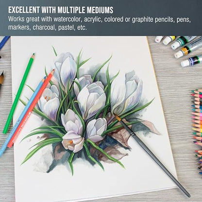 U.S. Art Supply 9" x 12" Premium Heavyweight Watercolor Paper Pad, 2-Pack