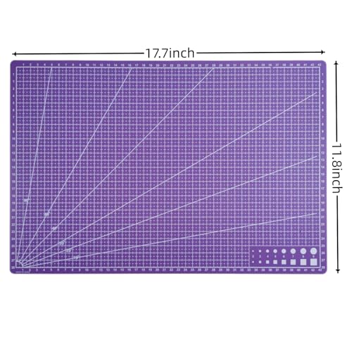 New A3 Double Side Craft Cutting Mat Cutting Board Sewing Pad Artist Carving Tools Handmade Crafts DIY Props (Purple) - color: Purple