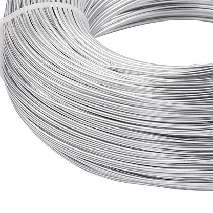 Pandahall 328 Feet Silver Aluminum Craft Wire 15 Gauge Flexible Metal Wires Armature Bendable Wire for Jewelry Making, Bonsai Trees, Sculpting, DIY Crafts Beading Floral