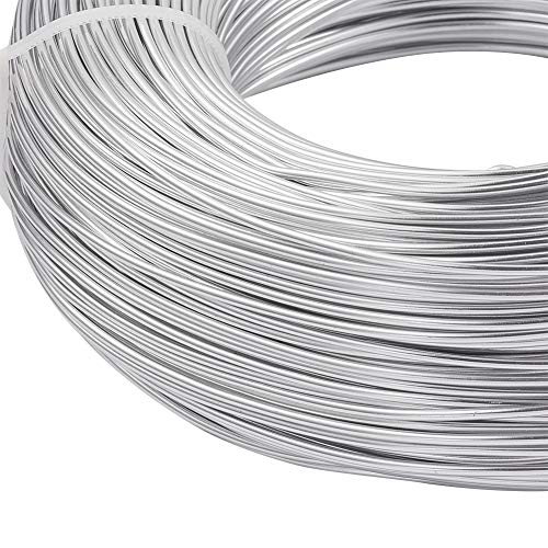 Pandahall 328 Feet Silver Aluminum Craft Wire 15 Gauge Flexible Metal Wires Armature Bendable Wire for Jewelry Making, Bonsai Trees, Sculpting, DIY Crafts Beading Floral
