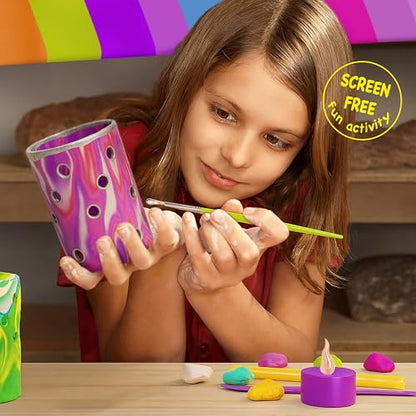 Light-up Clay Lanterns Making Kit Activity for Kids & Tween Girls Ages 8-14 Year Old - Best DIY Arts & Crafts Kits Christmas Gifts - Creative Craft Toys for Preteen & Teenagers Art Projects (Lanterns)