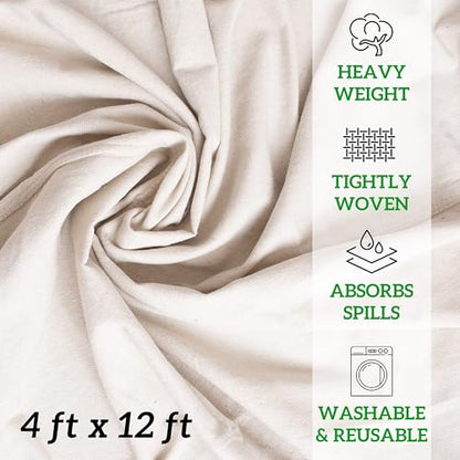 All Purpose Canvas Drop Cloths - Drop Cloth for Painting, Floor Cover, Heavy Duty Protection for Furniture & Surfaces, Reusable Painters Canvas Tarp for Renovation (2 Pack 4x10) - size: 2 Pack - 4x10