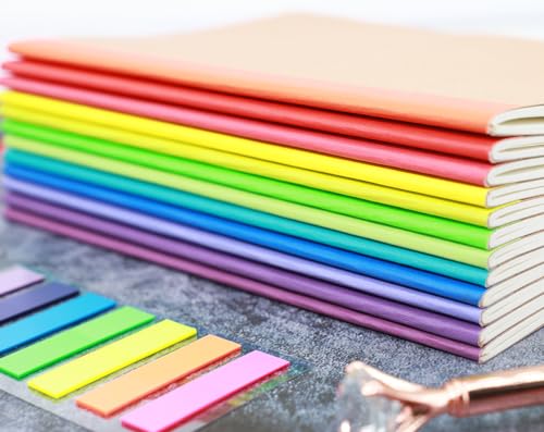 12 Pack Notebooks Bulk, Kraft Cover Lined Blank College Ruled Travel Journals with Rainbow Spines For Women Students Business, 60 Pages, 8.3”x 5.5”, A5, 12 Colors - style: 12pack Lines page