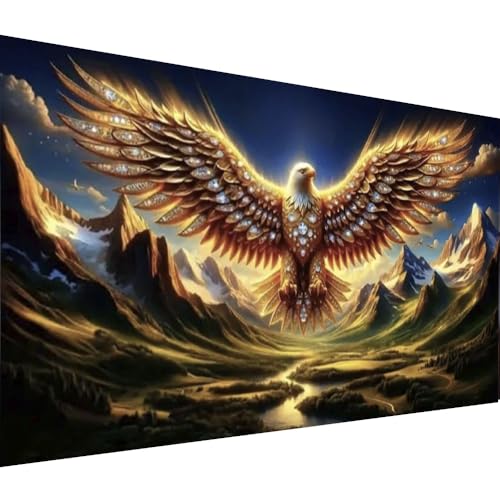COHAYISY DIY Landscape Eagle,Diamond Painting Kit for Adults, 5D Full Round Diamond Art Kits,Diamond Mosaic Embroidery Large Size,Room Decor Gift 15.7x27.5inch - color: 25- 59 Eagles