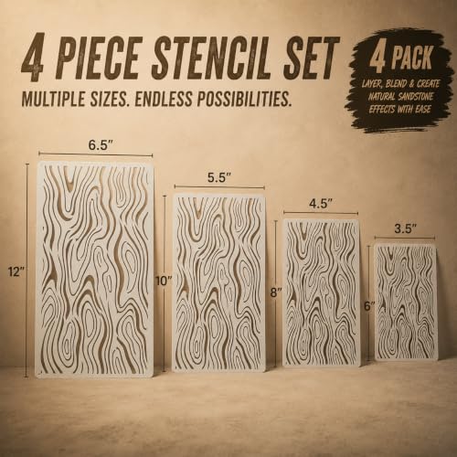 LiME LiNE Reusable Airbrush Stencil Sets for Airbrushing, Custom Paint & Crafting (Sandstone Stencil Set) - style: Sandstone Stencil Set