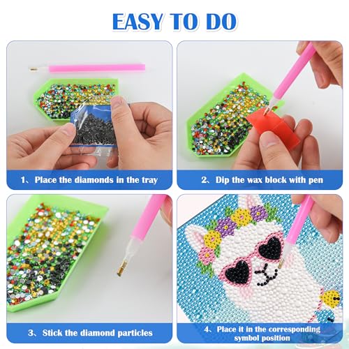 Leixonl Diamond Art Kits for Kids with Framed (7 in) Cartoon Animals DIY Gem Art Painting - Arts & Crafts Gifts for Beginners & Teens (1p-6-in-Alpaca) - color: Alpaca