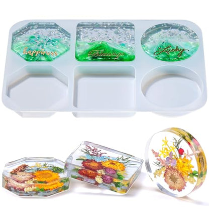 LET'S RESIN Extra Deep Coaster Resin Molds, 4Inches 6 Cavity Silicone Molds - size: Thick Coaster