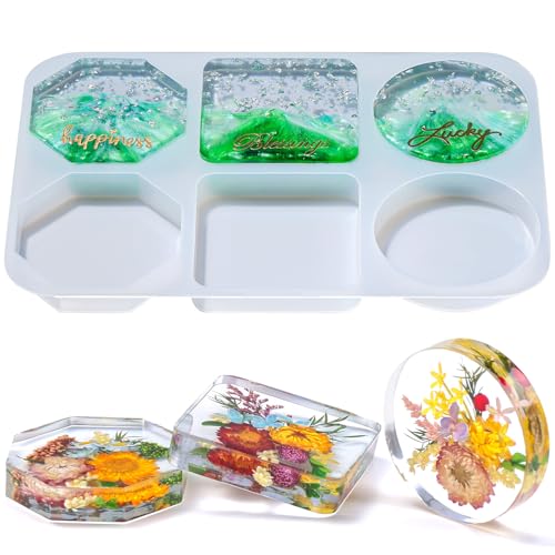 LET'S RESIN Extra Deep Coaster Resin Molds, 4Inches 6 Cavity Silicone Molds - size: Thick Coaster