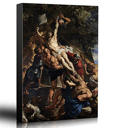 wall26 - Oil Painting of Raising of The Cross by Peter Paul Rubens - Baroque Style - Jesus Christ, Catholic, Christianity - Canvas Art Home Art - 12x18 inches - color: 12. Raising of the Cross, size: 18"L x 12"W