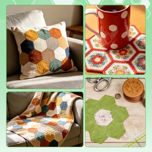 240 PCS Hexagon Piecing Paper Templates, 1.5" White Paper templates, Quilting Templates Accessories for DIY Patchwork Crafts and Sewing Supplies - size: 1.5 Inch- 240 pcs Hexagon