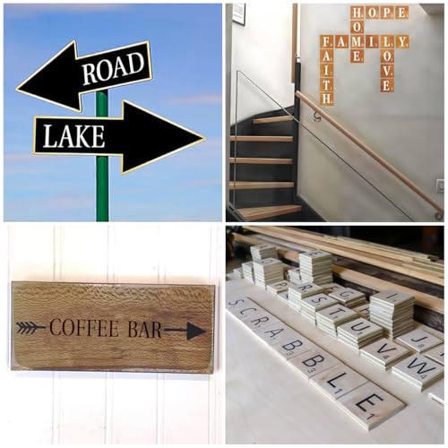 4 Inch Letter Stencils for Painting - 42 Pack Scrabble Alphabet Letters Numbers Templates with Signs for Painting, Reusable Scrabble Tiles Stencils for Chalkboard Wood Crafts & Wall Decor - size: 4 Inch