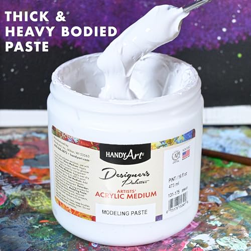 Handy Art Modeling Paste, 16 oz, Opaque White Finish, 3D Texture & Impasto - color: Modeling Paste, size: 16 Fl Oz
