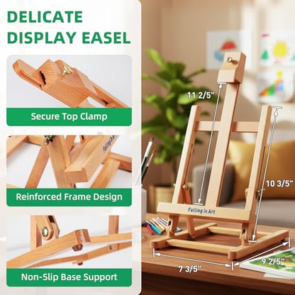 52 Pcs Kids Acrylic Paint Set with Table Easel, Green | Art Painting Kit with Paints, Canvas Panels, Paintbrushes, Canvas Supplies Kit for Kids, Adults, Beginners, and Artists - color: Green