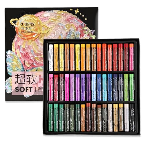 rubens Oil Pastels Set of 48 Colors, Creamy & Easy Blending | Smooth Layering & Vibrant Pigments Soft Oil Pastels for Artists, Suitable for Beginners & Adults - color: 48 Colors
