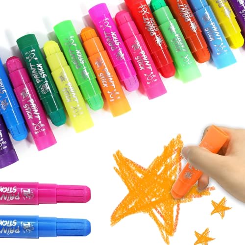 TBC The Best Crafts 24 Colors Mixed pack, Washable Paint, Non-toxic, Tempera Paint Sticks for Kids and Students - color: 24 Colors Mixed pack