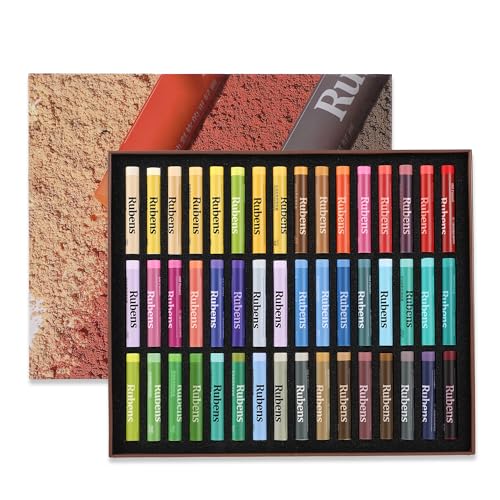 rubens Soft Oil Pastels (48 Morandi Colors), Creamy Oil Pastels for Artists – Low Saturation Vintage Aesthetic Art Supplies for Retro Landscape Drawing, Blending & Layering, Adults & Beginners - color: 48 Morandi Colors