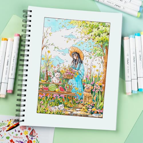 Ohuhu 9"x12" Double-Sided Bleedproof Marker Pad Art Sketchbook 60 Sheets - size: 9" x 12”