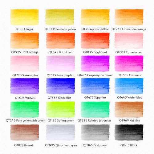 TOSHARE 24 Colors Blendable Watercolor Markers for Adults 2026 Professional Double Tip Paint Pens with 1 Water Brush Pen Water Based Coloring Pens Drawing Markers Set with Flexible Brush Tip - color: 24+1 Water Brush Pen