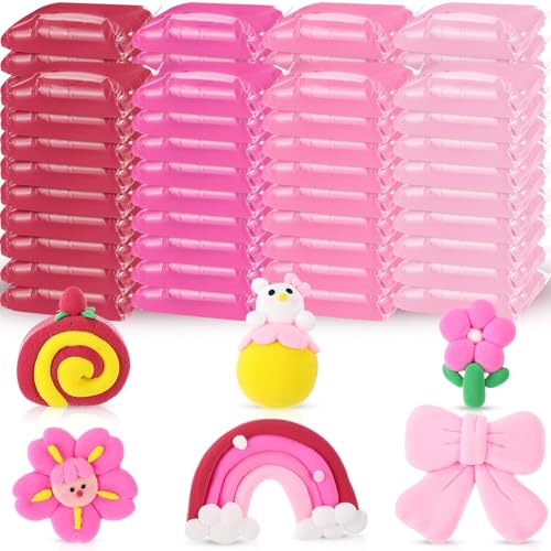 VioraWhite 72 Pcs 38oz Air Dry Clay Bulk Modeling Clay,Pink - color: Pink