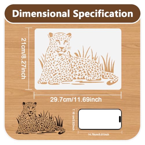 Cheetah Stencil, Animal Reusable Painting Template for Home Decor - style: Cheetah