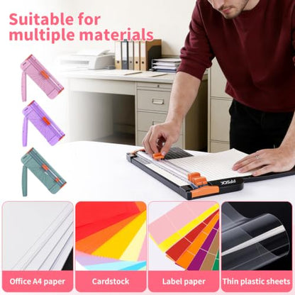 A4 Paper Cutter Slider 12 Inch Paper Trimmer Photo Cutter, Pink - color: Pink