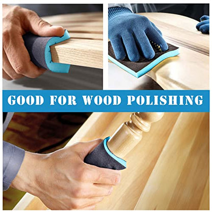 8Pcs 150 Grit Sanding Sponge, Jamiikury Fine Sanding Blocks Washable and Reusable, Wet Dry Sandpaper Sponge for Wood Metal FurniturePaint and Drywall - size: 150 Grits