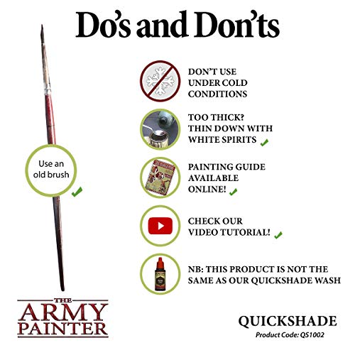The Army Painter Quickshade Miniature Varnish for Miniature Painting, Strong Tone Model Paint, Pot/Can, (250 mL), Approximately 8.45 oz