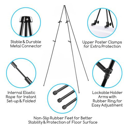 MEEDEN Metal Display Easel Stand 63": Art Tripod Easel with Carry Bag | 1 Pack Portable Foldable Instant - Sign Stand for Wedding, Painting Canvas, Presentations, Posters - size: 1-PACK