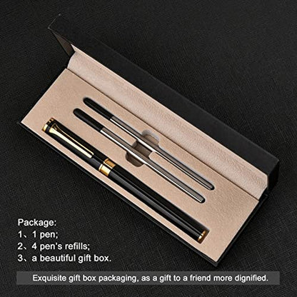 YIVONKA Luxury Ballpoint Pen Black Refill Line width 0.5mm,Best Office Pen Gift for Men & Women Professional Executive,Nice BallPens Classy Gift Box (Black) - color: Black