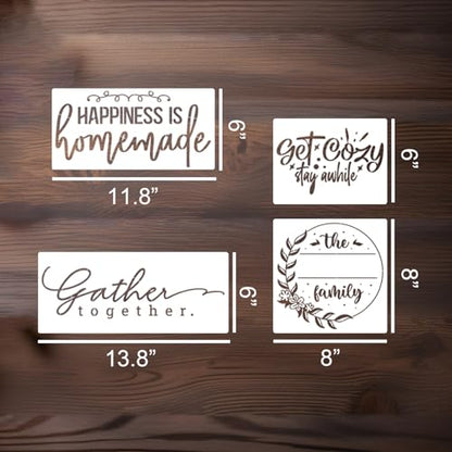 Stencils for Painting Welcome Stencil | Reusable Family Word Stencils for Wood Sign Fabric Canvas DIY Crafts - style: Family Words