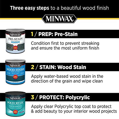 Minwax 1/2 pt 25555 Clear Polycrylic Water-Based Protective Finish Gloss - size: 8 fl oz