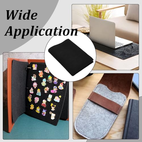 BENECREAT 27.5x19.6inch Chinese Calligraphy Drawing Felt Mat, Black Xuan Paper Painting Felt Desk Pad for Practice Calligraphy Traditional Chinese Painting, 3mm Thick