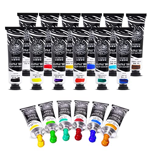 Paul Rubens Artist Oil Paint,18 Vibrant Colors with Great Lastfastness, 60ml Large Capacity Tubes, Oil Paint Set Supplies for Artists, Students, Beginners | 60 ml Large Capacity Tubes, Oil Paint Set Supplies for Artists, Students, Beginners - color: 18 ar