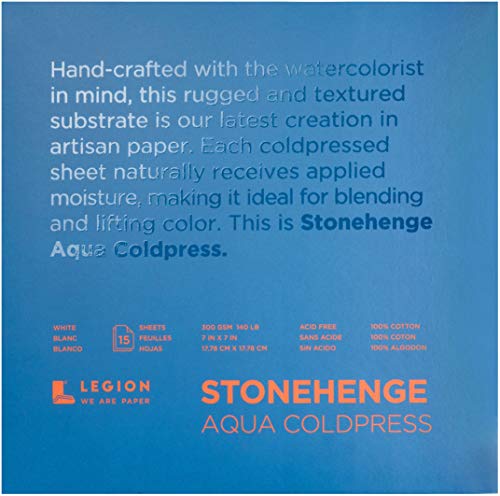 Stonehenge Yupo Paper Aqua Block Coldpress Pad 7"X7" 15 Sheets/Pkg-White 140lb