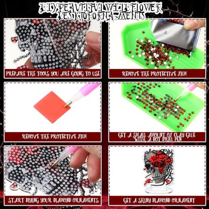 Kosiz 9 Pcs Halloween Diamond Painting Tabletop Decorations for Adults - style: Gothic
