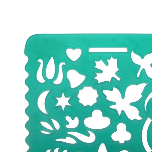Set of 2 Plastic Stencil Art Templates Drafting Ruler with Various Cut Out Designs for Art and Craft Projects, Artistic Drawing, Tracing, Painting - Ideal for Professionals, Students and Kids