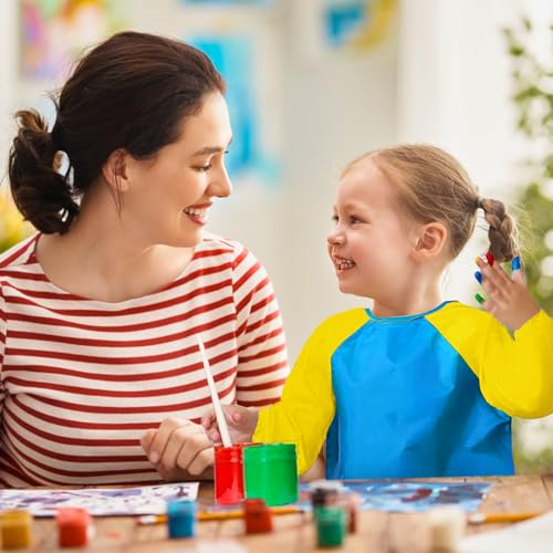 Zkptops Kid Art Smocks Waterproof Kids Painting Aprons Toddler Art Smock Kids Paint Smock with Long Sleeve 3 Roomy Pockets for Age 3-7 Years(Light Blue) - color: Y 1 Pack Light Blue