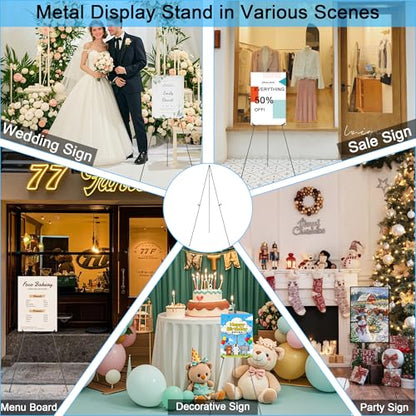 3 Pack Easel Stand for Sign, Display & Poster 63" Black Portable Metal Painting Easels Adjustable Art Easel Tripod Collapsible Floor Easel for Display Show, Arts,Crafts,Painting, - style: Black