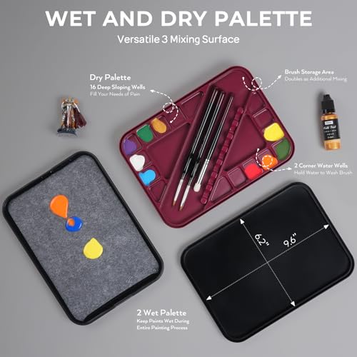 Nicpro All-in-One Miniature Painting Kit with 36 Model Paints & Wet Palette - color: 36 Model Paint + Wet Palette