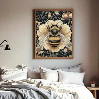 WGSMGL Bee Diamond Art Kits for Adults, DIY 5D Flower Diamond Painting Kits for Beginners, Round Full Drill Diamond Dots Paintings,Diamonds Pictures Gem Art for Adults Crafts Home Decor 12x16 Inch - style: Bee