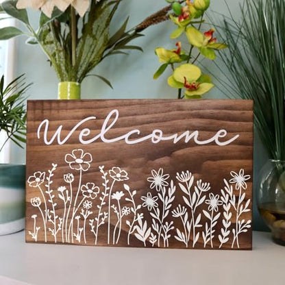 Wildflower Stencils for Walls Flower Stencils | Floral Stencil for Painting on Wood Wall Canvas Fabrics Furniture Card - style: Wildflower 01