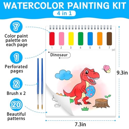 SOCOLER Paint with Water Coloring Books for Kids & Toddlers, Animals | Mess Free Watercolor Painting Set, Water Color Painting Book,Craft Art Kit, Boys & Girls Birthday Gift, Travel Activity Toy - style: Animal B