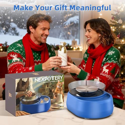 Pottery Wheel for Kids and Beginner - Upgraded Pottery Wheel with 6" Turntable with Two-Way Rotation, 2.2lb Clay, Art Supplies Sculpting Tools, Christmas Craft Gifts for Teens Kids Adults (Blue) - color: Blue 02