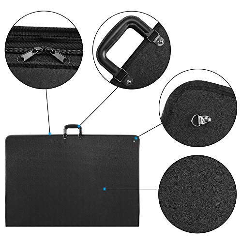 Professional Art Portfolio Case - 24 x 36 Inches - Light Weight & Durable - Shoulder Strap & Handle Options - Three Inside Pockets - Water Resistant - Documents Posters Monitors