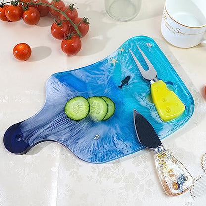 4 Pcs Tableware Resin Molds Charcuterie Board Knife Base Handle Epoxy Mold Cheese Shape Hilt Knife Fork Resin Casting Molds for DIY Cutlery Handle