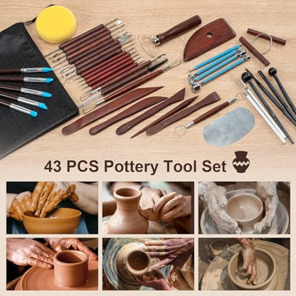 Amrules 43 Pcs Polymer Clay Sculpting Tools Kit for Adults, Red - color: Red-43Pcs